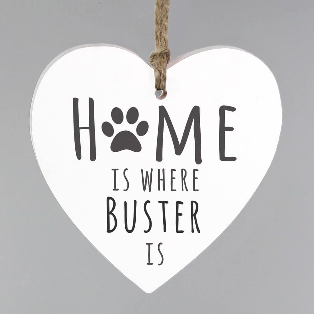 Home is Where' Pet Wooden Heart Decoration