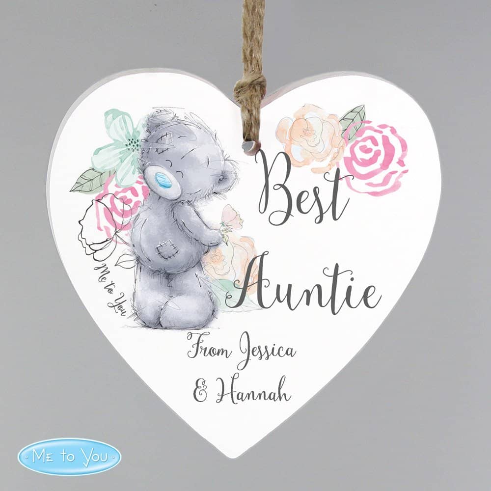 Me to You Floral Wooden Heart Decoration