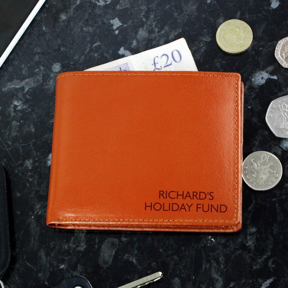 Message Tan Leather Wallet