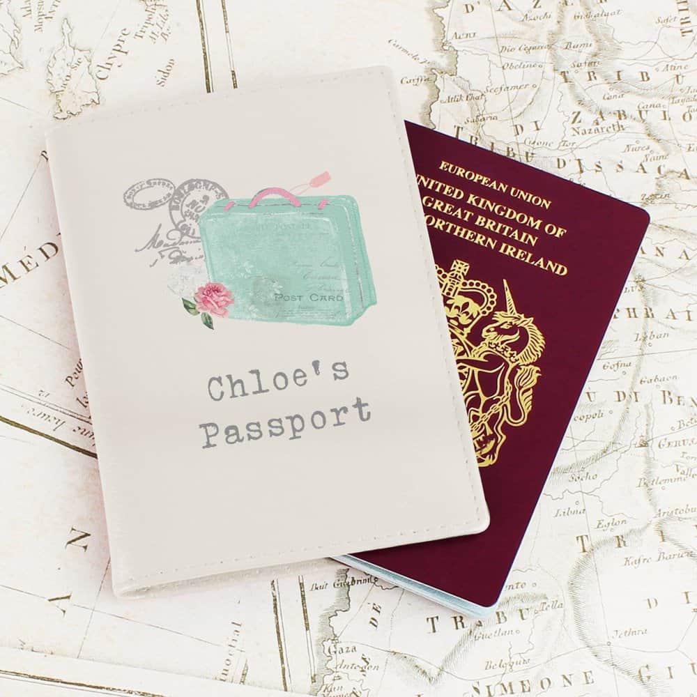 Vintage Pastel Travel Cream Passport Holder