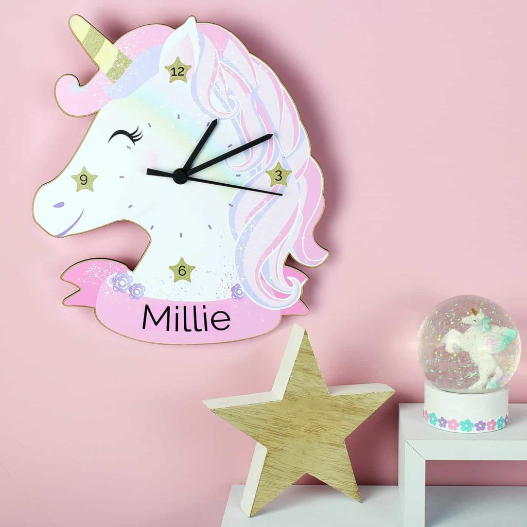 Unicorn Shape Wooden Clock