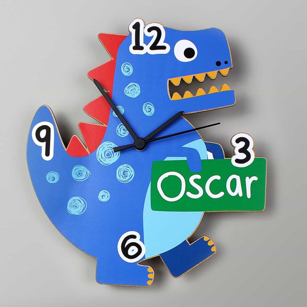 Dinosaur Shape Wooden Clock