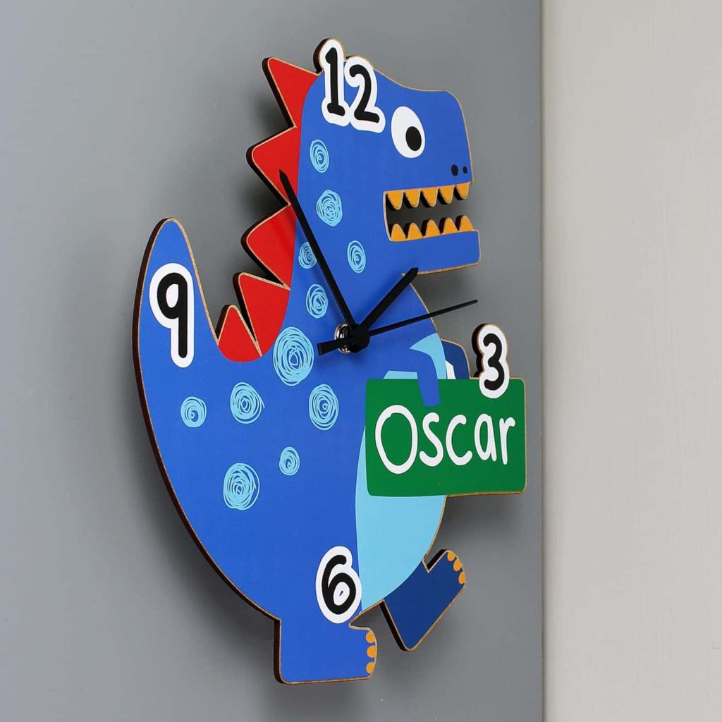 Dinosaur Shape Wooden Clock