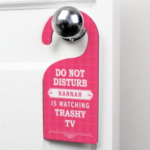 Pink 'Do Not Disturb' Door Hanger