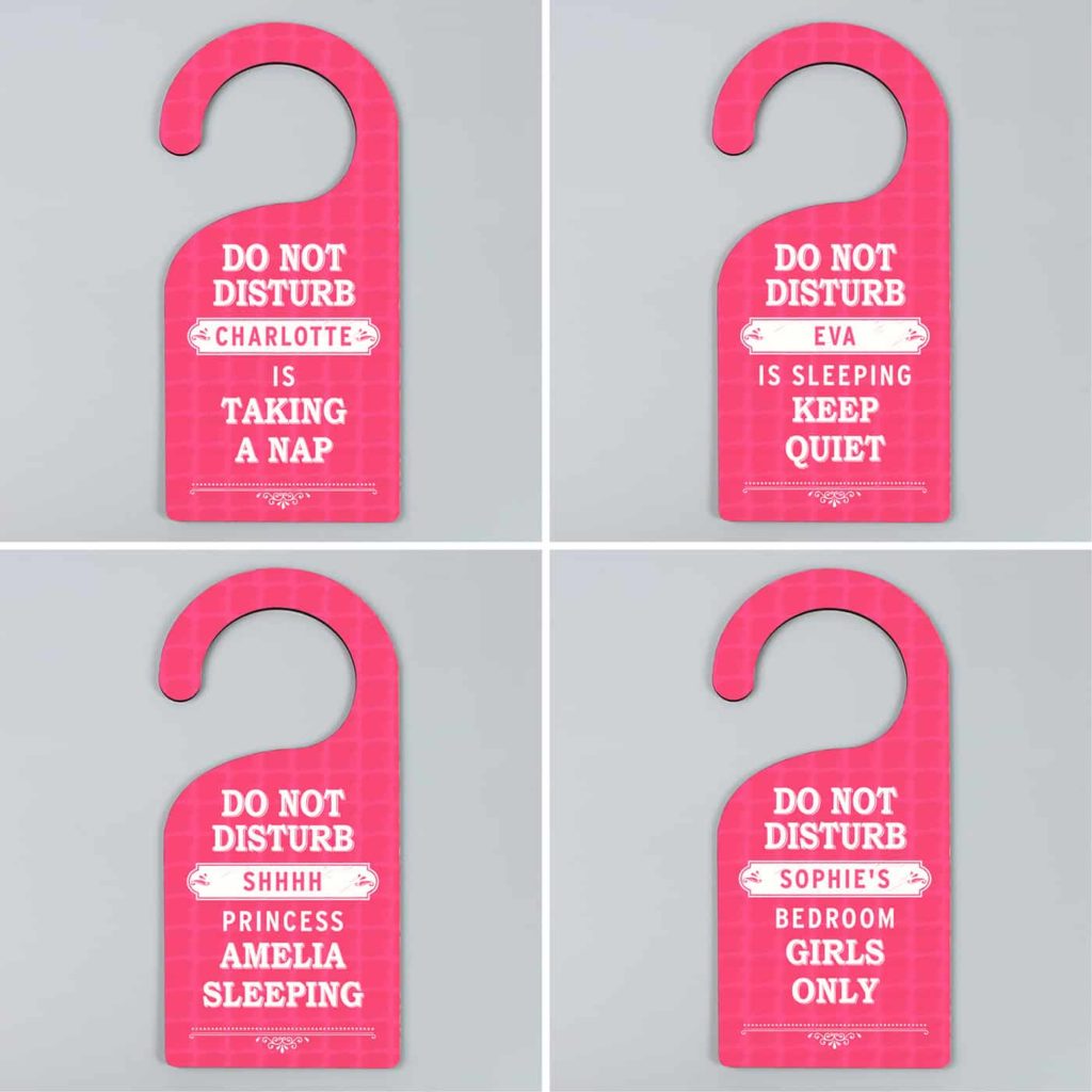 Pink 'Do Not Disturb' Door Hanger