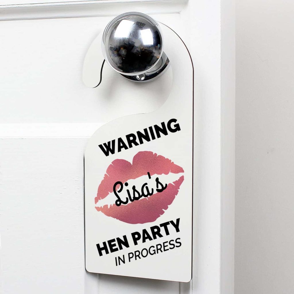 Rose Gold Lips Hen Party Door Hanger
