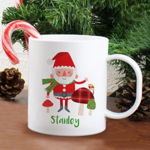Christmas Toadstool Santa Plastic Mug