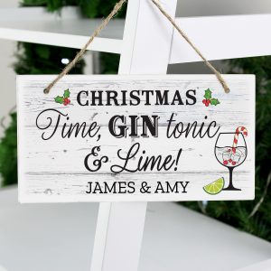 Christmas Gin Wooden Sign