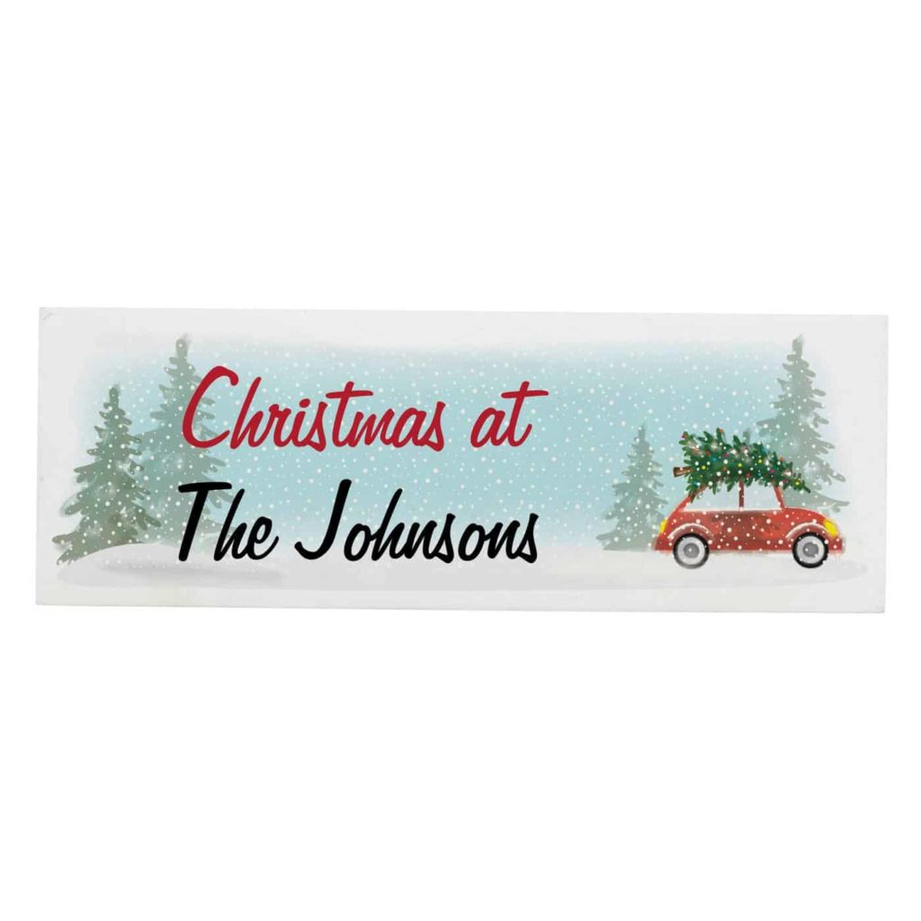 Driving Home For Christmas' Wooden Block Sign