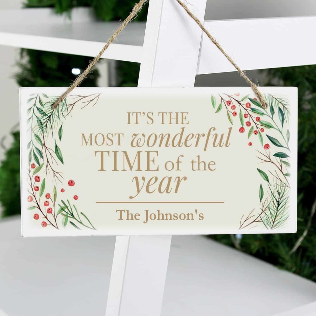 Wonderful Time of The Year' Christmas Wooden Sign
