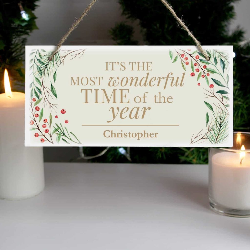 Wonderful Time of The Year' Christmas Wooden Sign