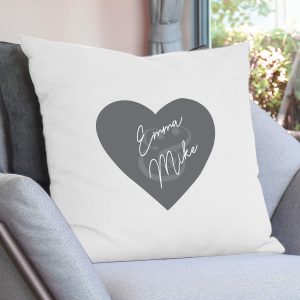 Personalised Couples Heart Cushion Cover