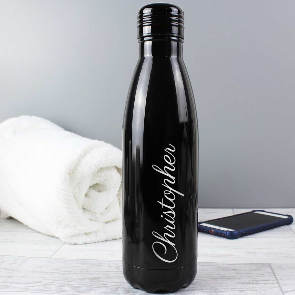 Black Metal Insulated Drinks Bottle