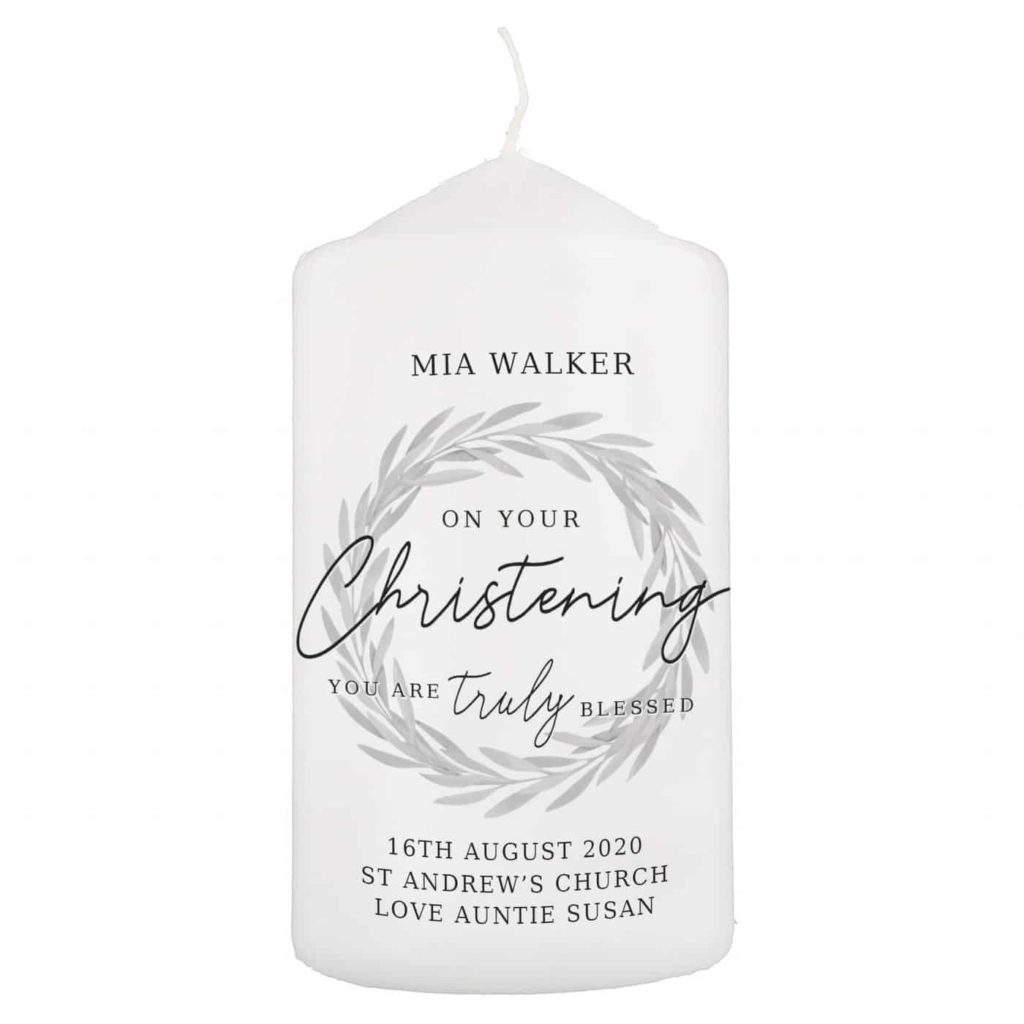 Truly Blessed' Christening Pillar Candle