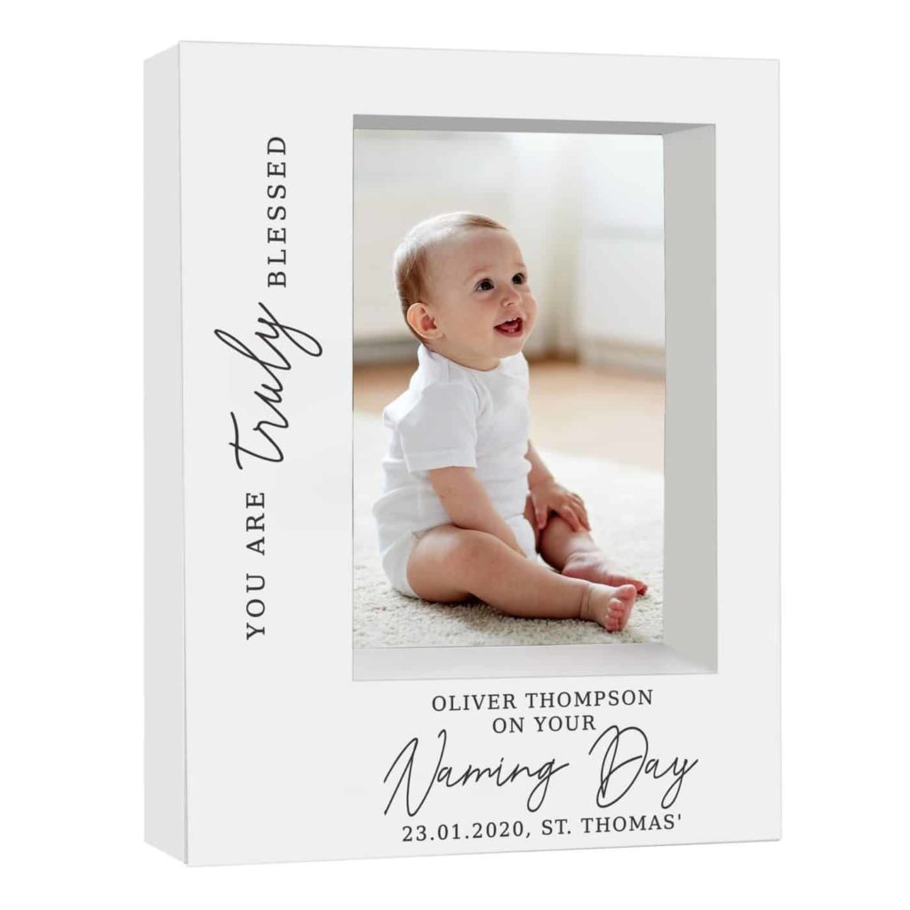 Truly Blessed' Naming Day 7x5 Box Photo Frame
