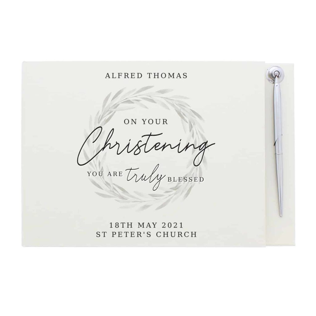 Truly Blessed' Christening Hardback Guest Book & Pen