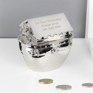 Silver Noahs Ark Money Box