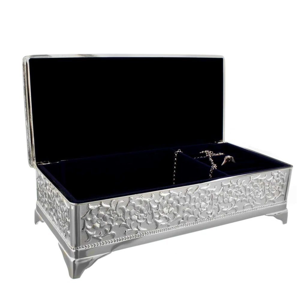 Antique Silver Plated Jewellery Box