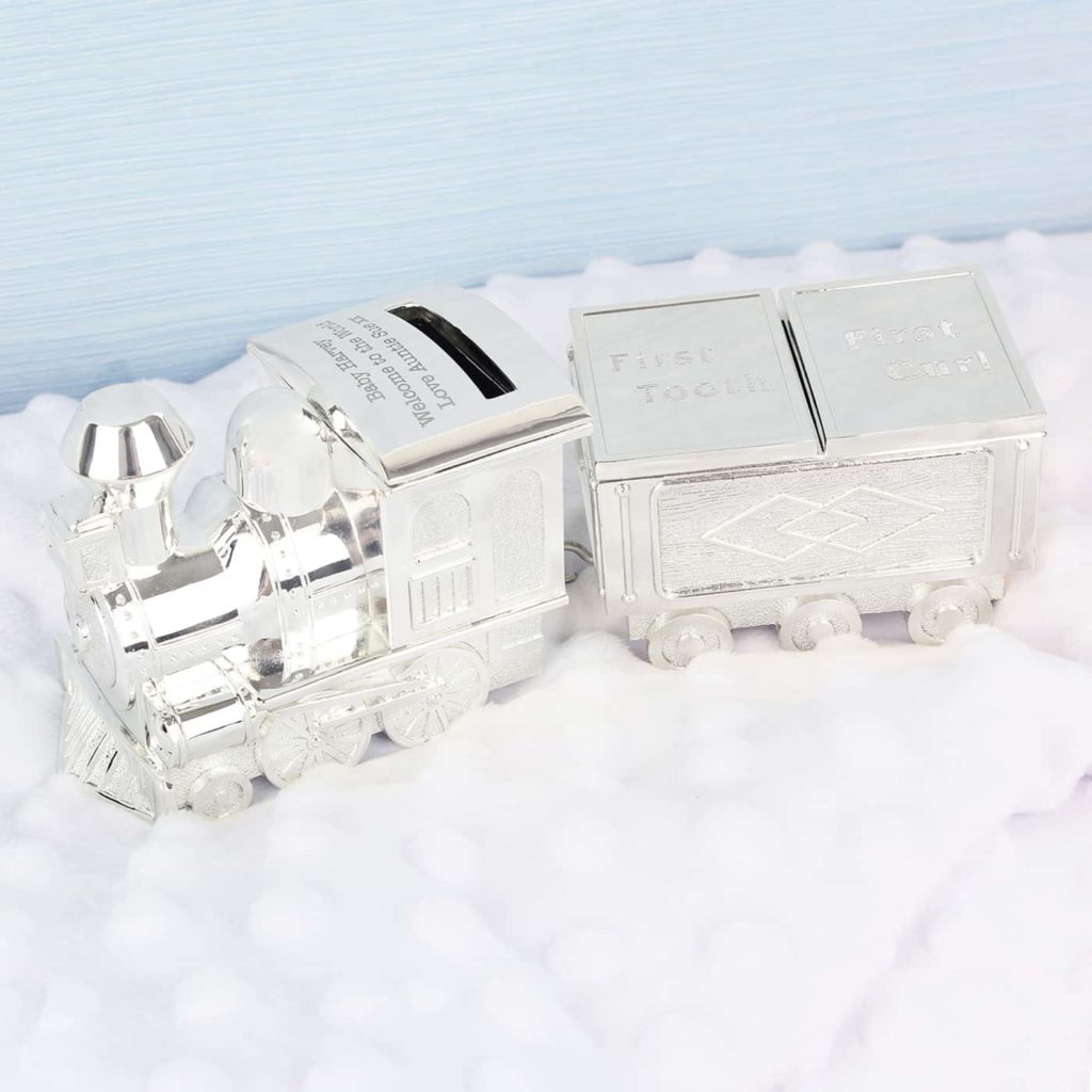 Train Money Box with Tooth & Curl Trinket Box