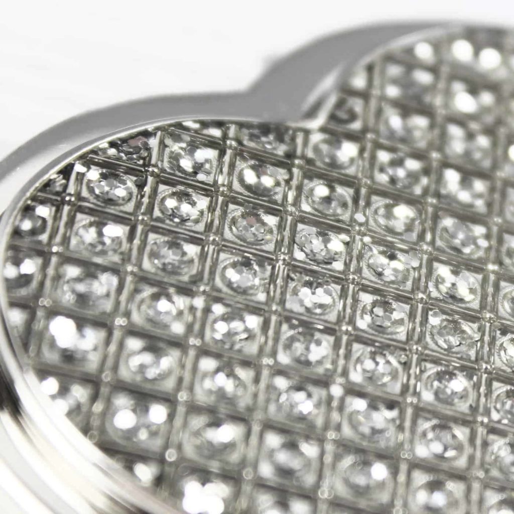 Diamante Heart Compact Mirror