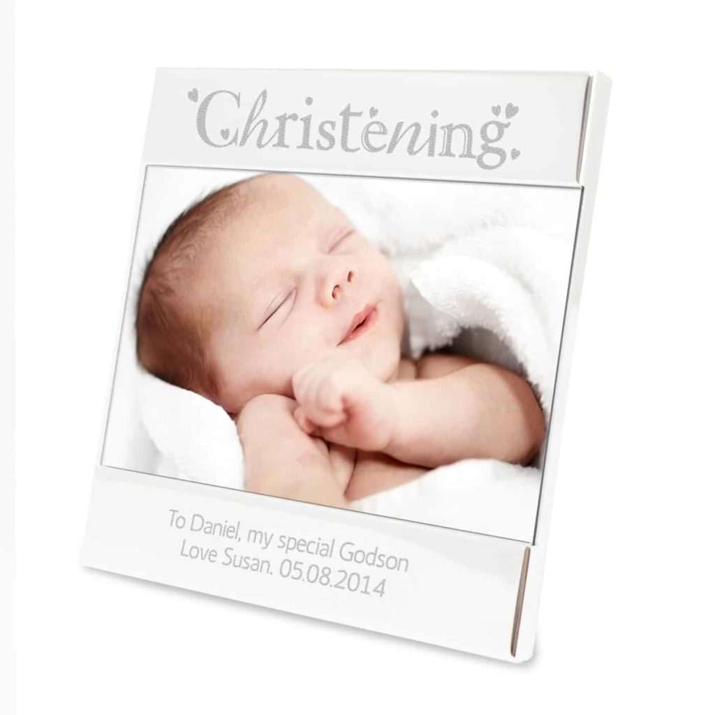 Silver Christening Square 6x4 Photo Frame