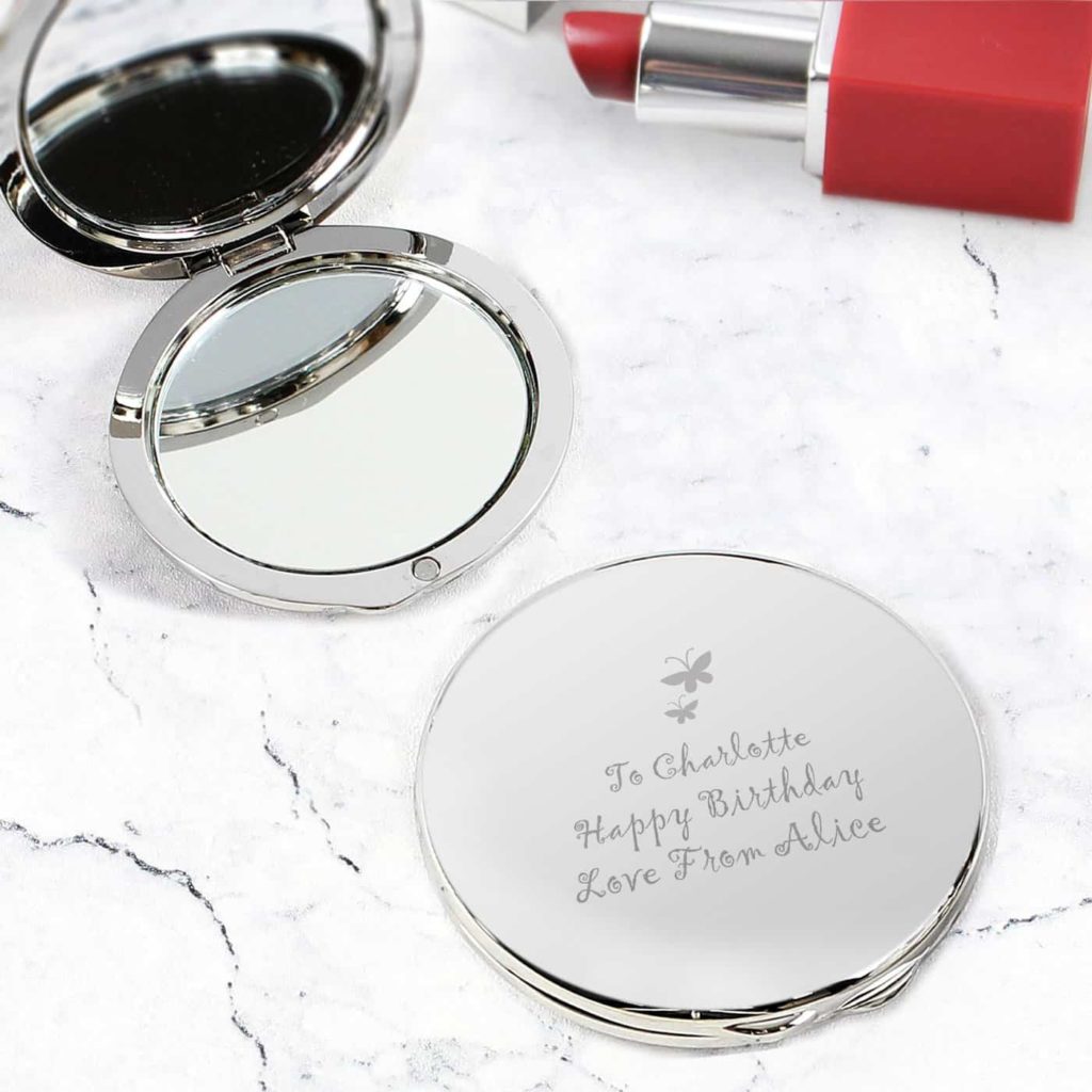 Butterfly Round Compact Mirror