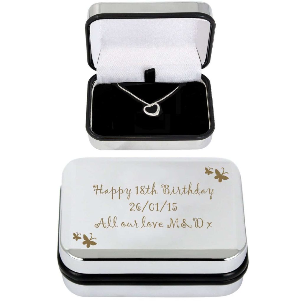 Butterfly Heart Necklace and Box
