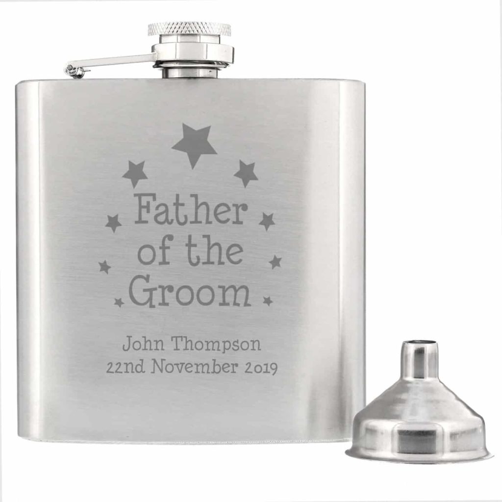 Stars Father of Groom Hip Flask