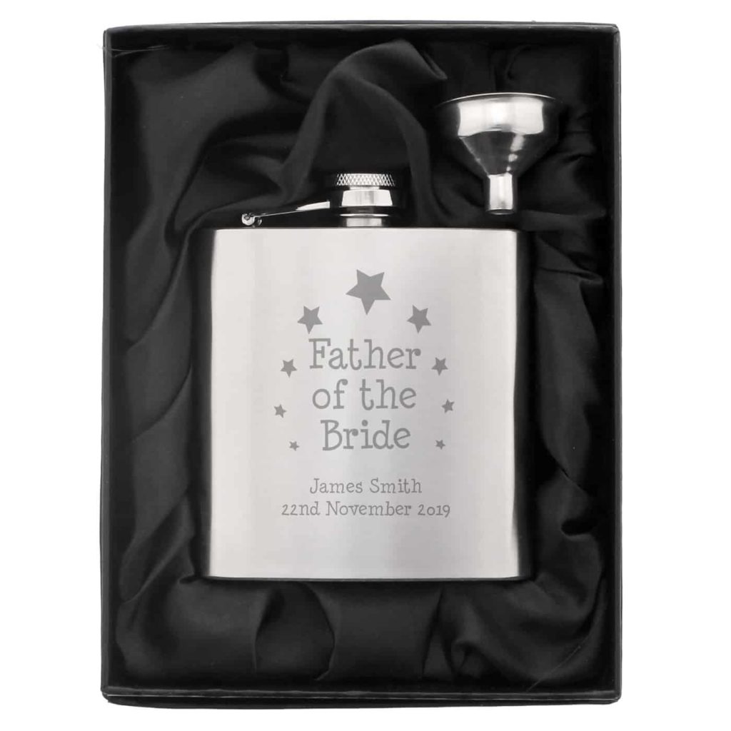 Stars Father of the Bride Hip Flask