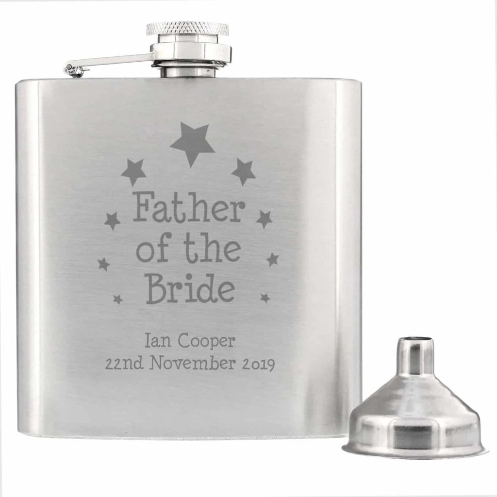 Stars Father of the Bride Hip Flask