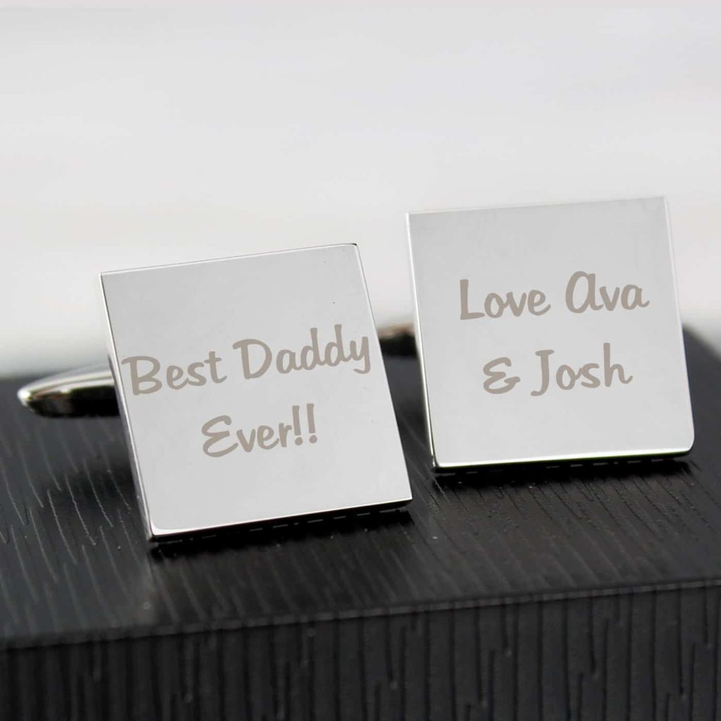 Any Message Square Cufflinks - 2 lines