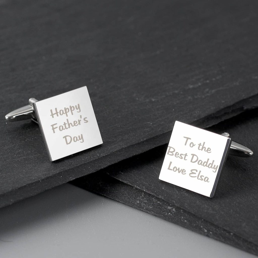 Any Message Square Cufflinks - 3 lines