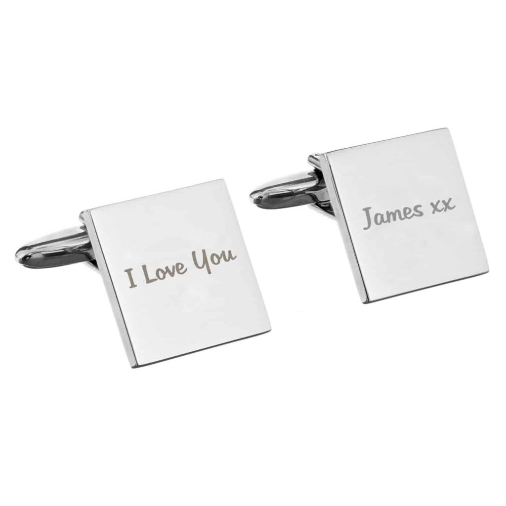 Any Message Square Cufflinks - 1 line