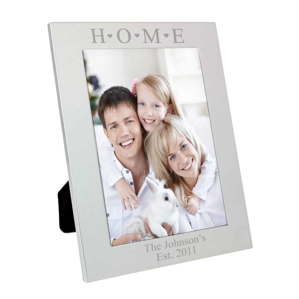 Silver 5x7 Home & Hearts Photo Frame