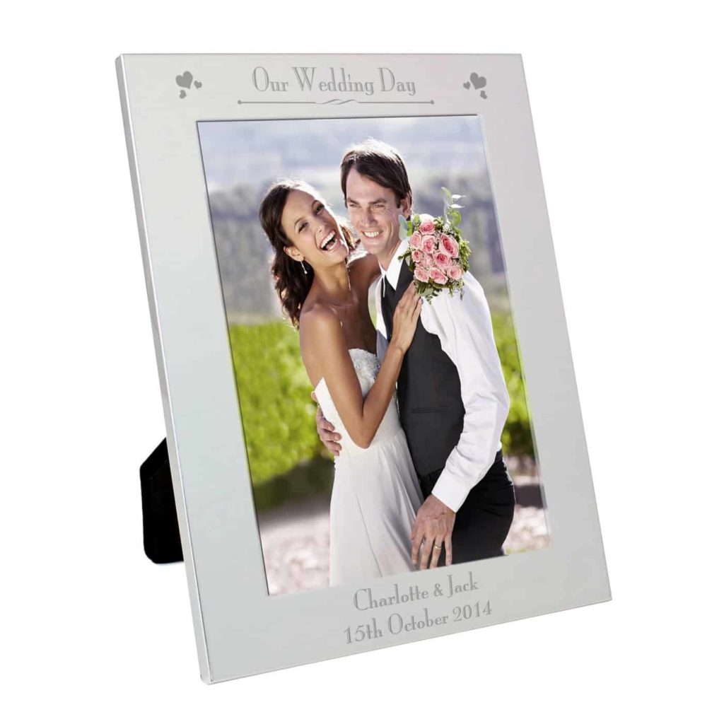 Silver 5x7 Decorative Our Wedding Day Photo Frame
