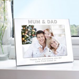Silver 5x7 Mum & Dad Photo Frame