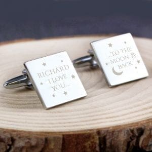 To the Moon and Back Square Cufflinks