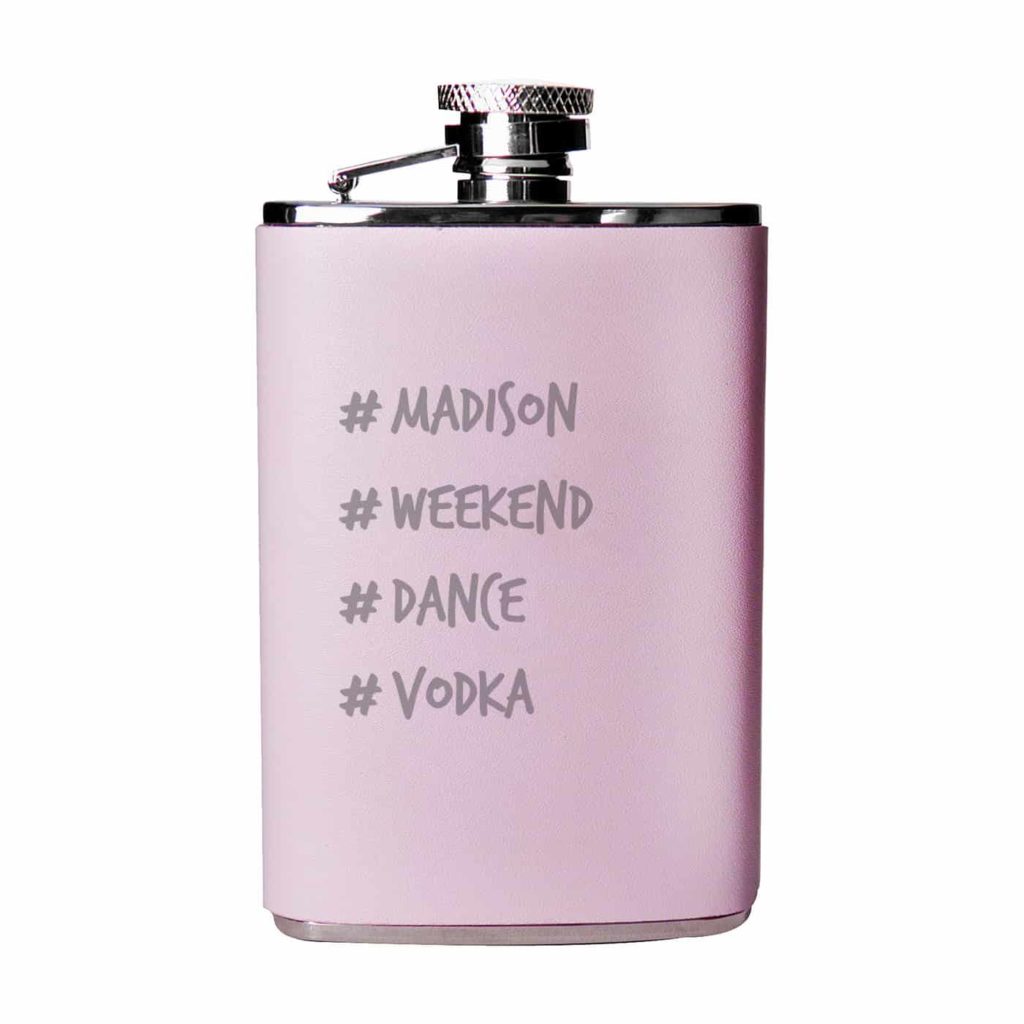 Hashtag Pink Hip Flask