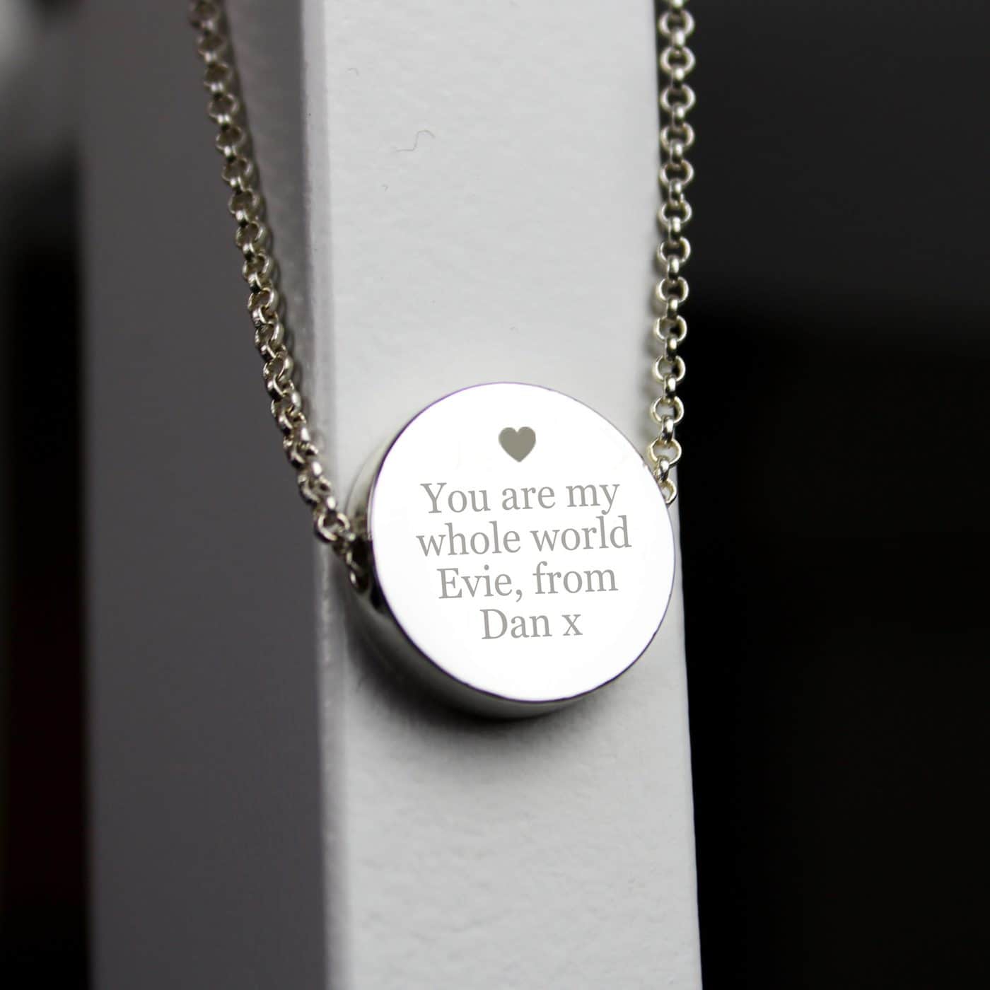 Silver Plated Any Message Disc Necklace Silver Plated Any Message Disc Necklace