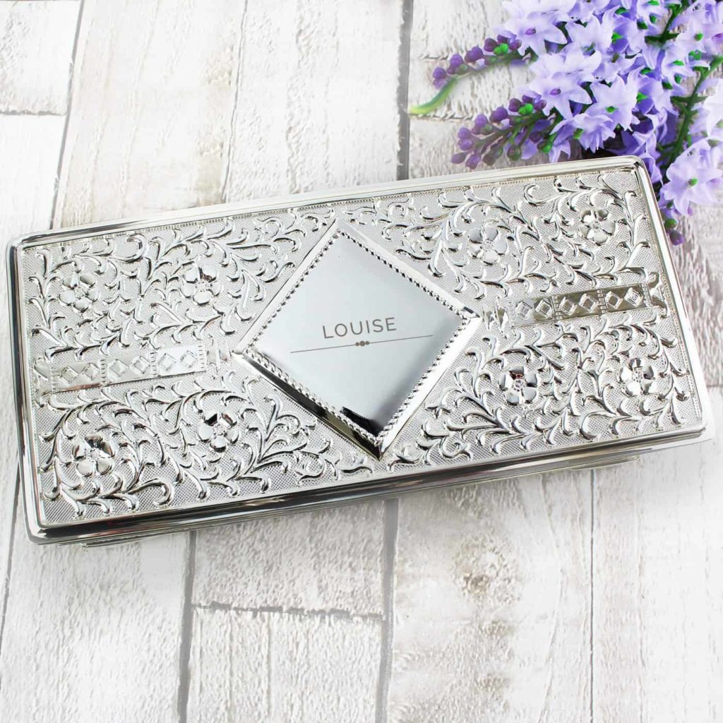 Classic Antique Silver Plated Jewellery Box