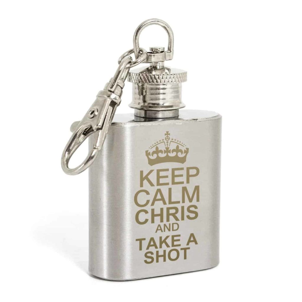 Keep Calm 1oz Hip Flask Keyring