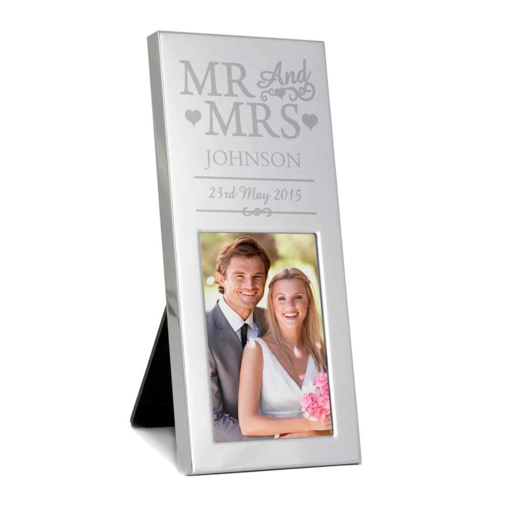 Small Silver Mr & Mrs 2x3 Photo Frame