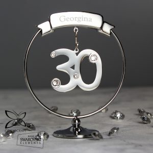 Personalised Name Only Crystocraft 30th Celebration Ornament
