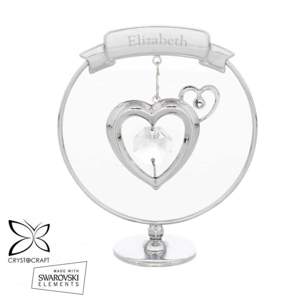 Personalised Name Only Crystocraft Heart Ornament