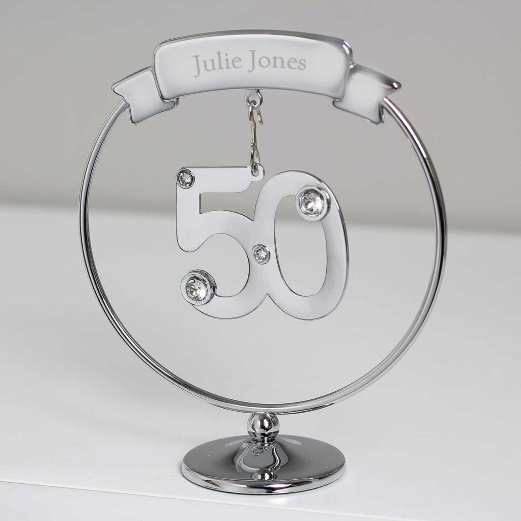 Personalised Name Only Crystocraft 50th Celebration Ornament