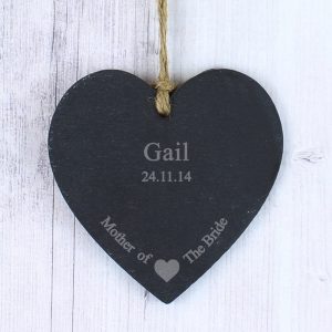 Mother Of The Bride Slate Heart Decoration