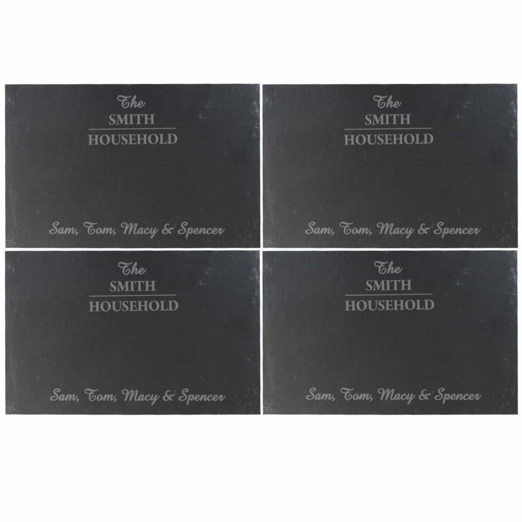 Family Slate Rectangle Placemat 4 Pack