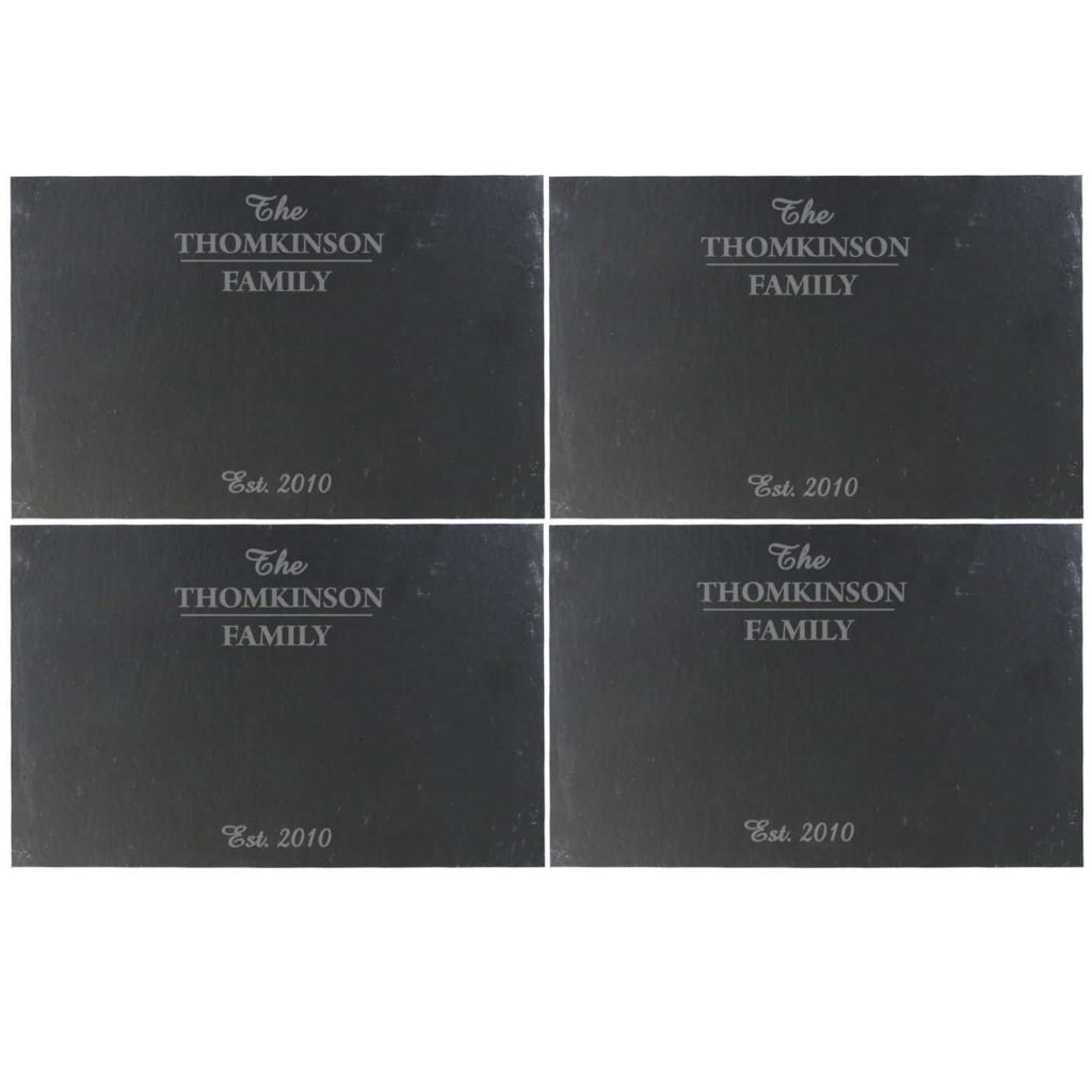 Family Slate Rectangle Placemat 4 Pack