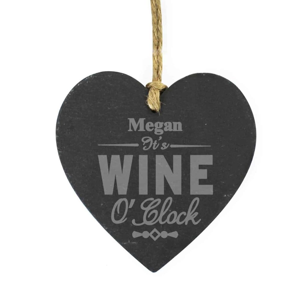 Wine O'Clock Slate Heart