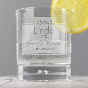 Gin O'Clock Tumbler Bubble Glass